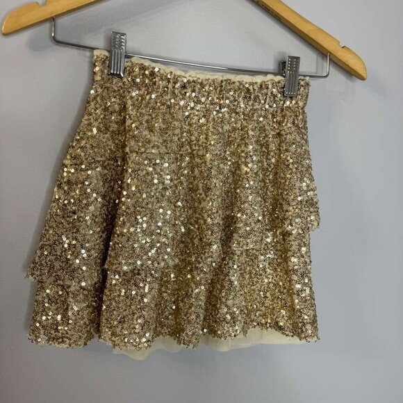 Zara Girls Sequin Mini Skirt Pull-on Holiday New - Picture 4 of 8
